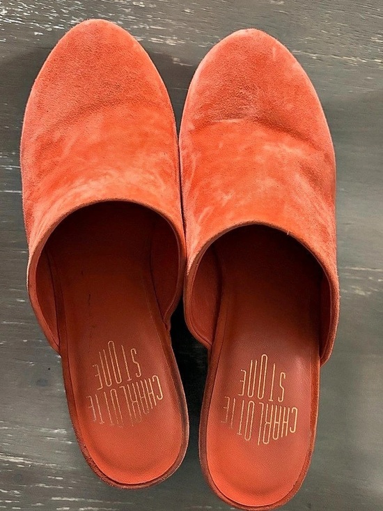 Charlotte Stone Shoes - Charlotte Stone Orange Suede Wedge Clogs US 8